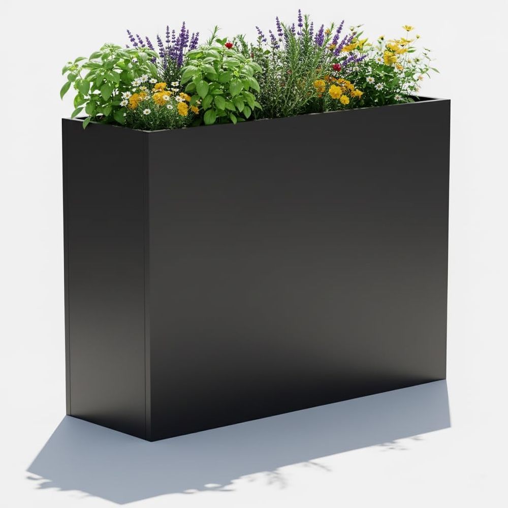 Plants X - กระถางปลูกต้นไม้โลหะขนาดใหญ่สำหรับกลางแจ้ง, 38L x 13W x 30H,