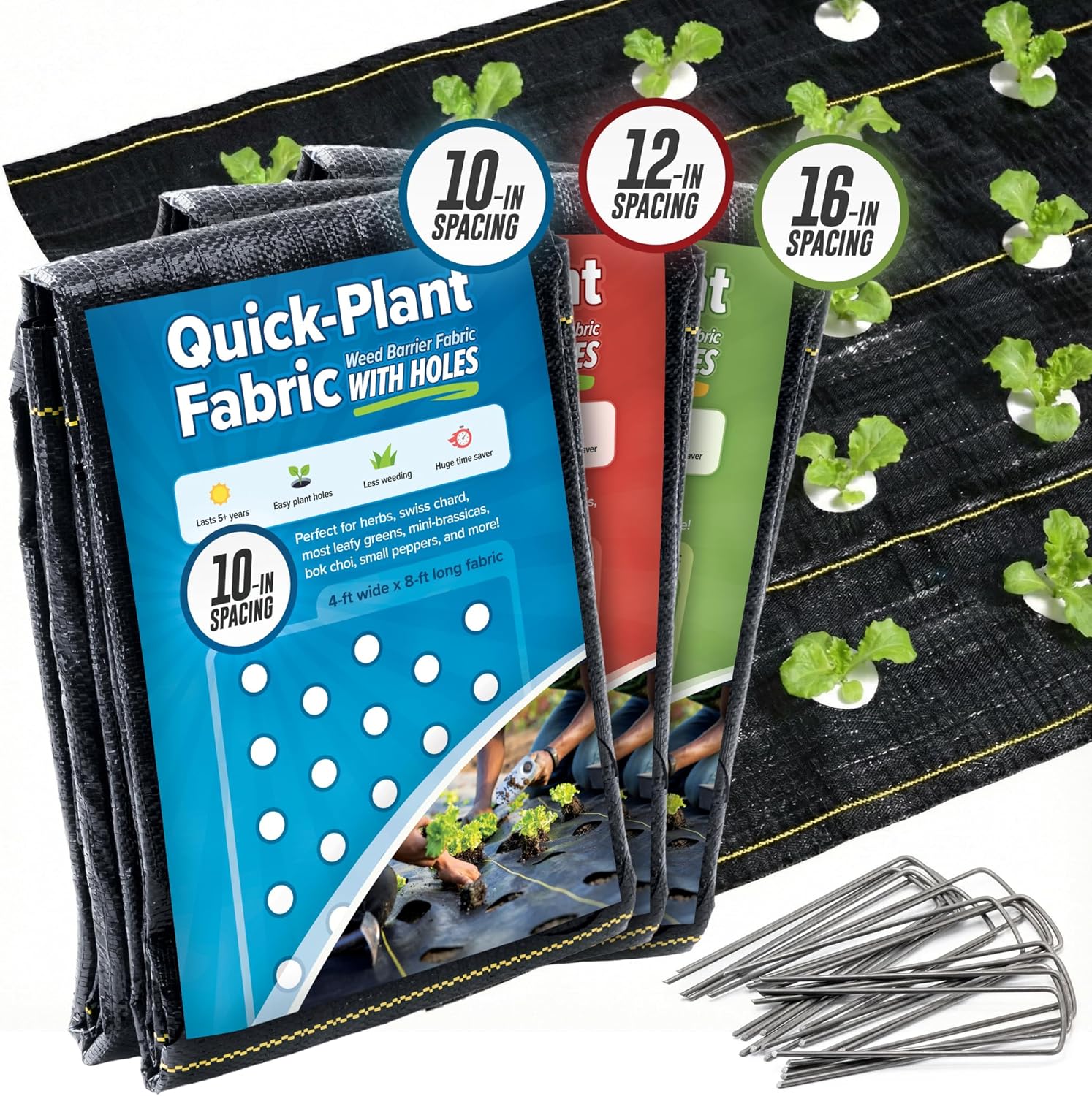 Plants X - แผ่นกั้นวัชพืชสำหรับสวน Quick-Plant ขนาด 4 ฟุต x