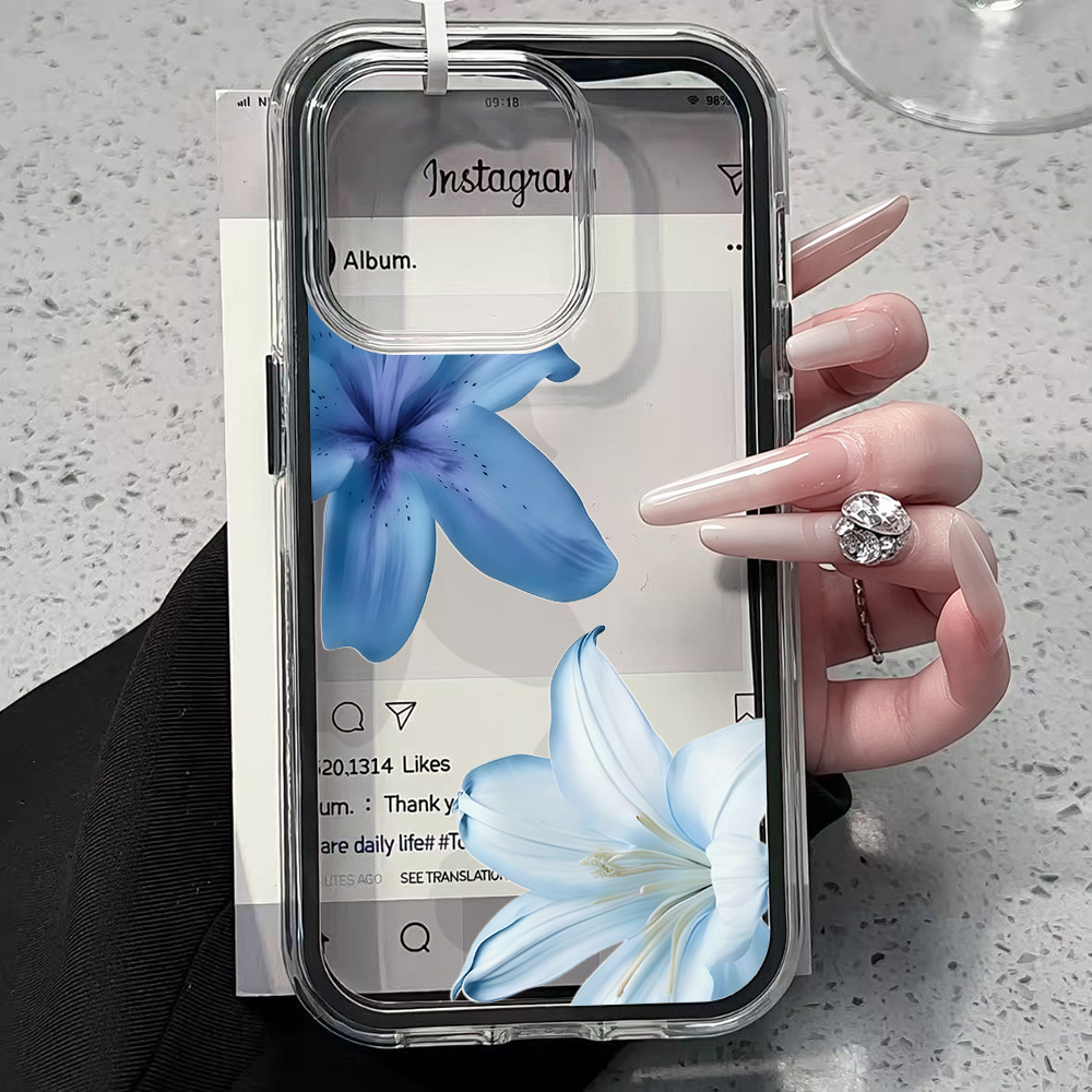 เคสโทรศัพท์ใสลายดอกลิลลี่สีฟ้า - Plants X บทวิจารณ์และราคา