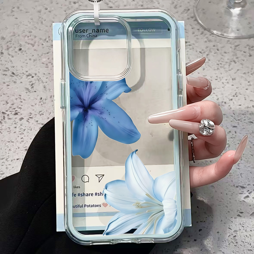 เคสโทรศัพท์ใสลายดอกลิลลี่สีฟ้า - Plants X บทวิจารณ์และราคา