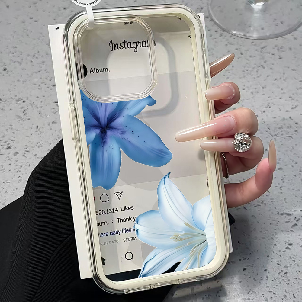 เคสโทรศัพท์ใสลายดอกลิลลี่สีฟ้า - Plants X บทวิจารณ์และราคา
